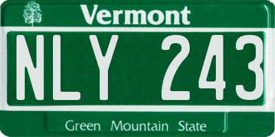 VT license plate NLY243