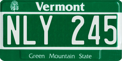 VT license plate NLY245