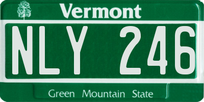 VT license plate NLY246