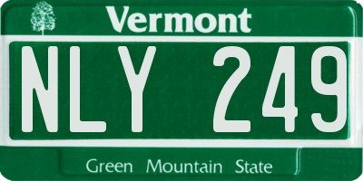 VT license plate NLY249