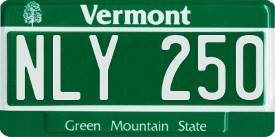 VT license plate NLY250