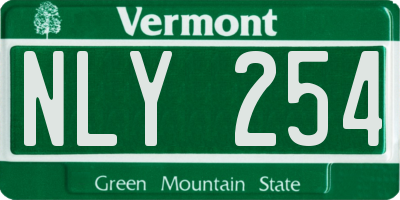VT license plate NLY254