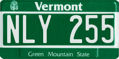 VT license plate NLY255