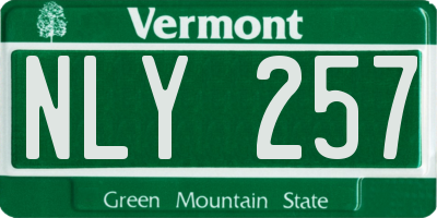 VT license plate NLY257