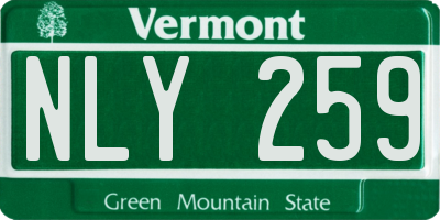 VT license plate NLY259