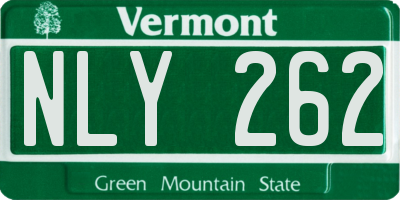 VT license plate NLY262