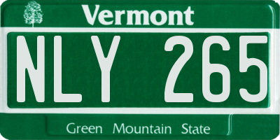 VT license plate NLY265