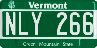 VT license plate NLY266