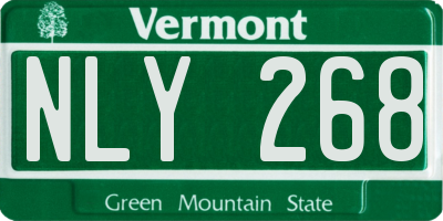 VT license plate NLY268