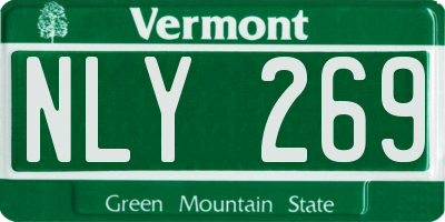 VT license plate NLY269