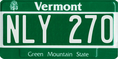 VT license plate NLY270