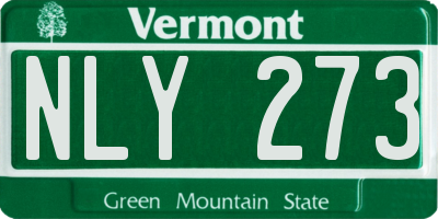 VT license plate NLY273