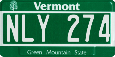 VT license plate NLY274