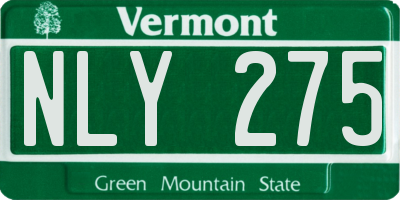 VT license plate NLY275