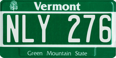 VT license plate NLY276