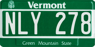 VT license plate NLY278