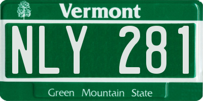 VT license plate NLY281