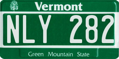 VT license plate NLY282