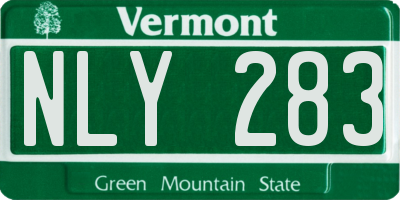 VT license plate NLY283