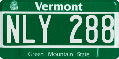 VT license plate NLY288