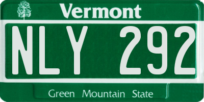 VT license plate NLY292