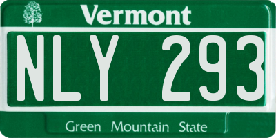 VT license plate NLY293