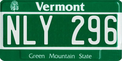 VT license plate NLY296