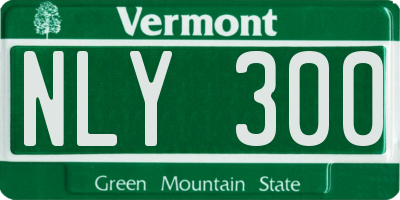 VT license plate NLY300