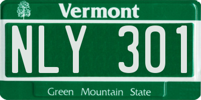 VT license plate NLY301