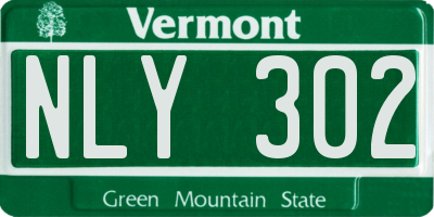 VT license plate NLY302