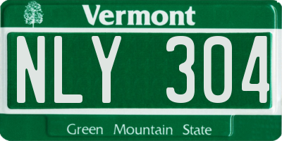 VT license plate NLY304