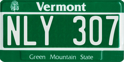 VT license plate NLY307