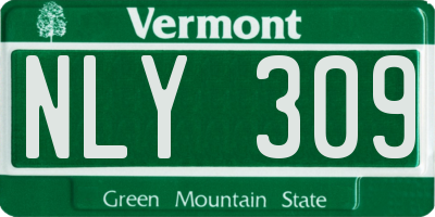 VT license plate NLY309