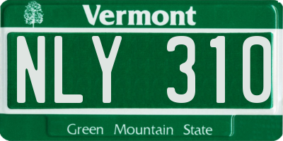 VT license plate NLY310