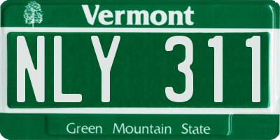 VT license plate NLY311