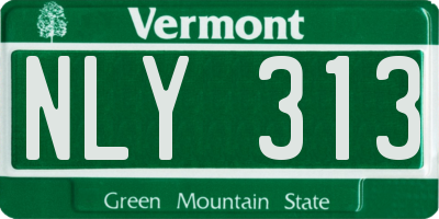 VT license plate NLY313