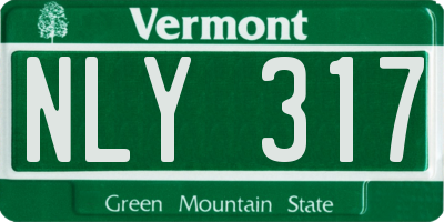 VT license plate NLY317