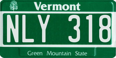 VT license plate NLY318