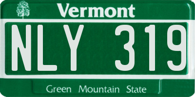VT license plate NLY319