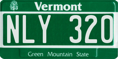 VT license plate NLY320