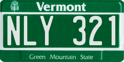 VT license plate NLY321