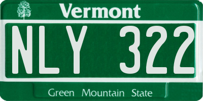VT license plate NLY322