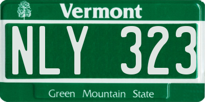 VT license plate NLY323