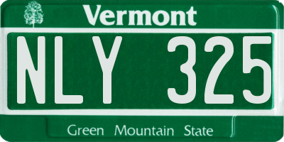 VT license plate NLY325