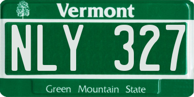 VT license plate NLY327