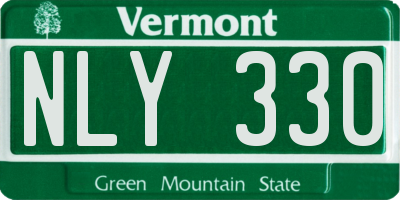 VT license plate NLY330