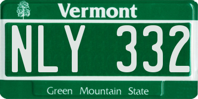 VT license plate NLY332