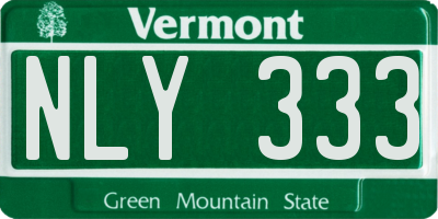 VT license plate NLY333