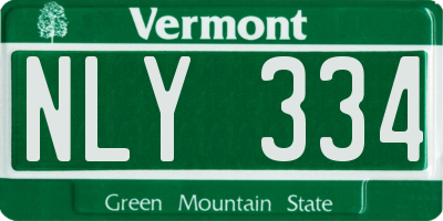 VT license plate NLY334