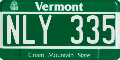 VT license plate NLY335